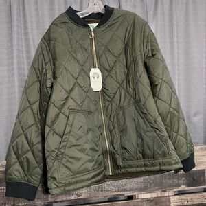 Men’s Quilted Jacket by Weatherproof. Size XXL Deep Olive Green.